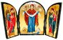 Икона под старину Покров Пресвятой Богородицы Складень тройной 17x23 см