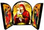 Икона под старину Пресвятая Богородица Почаевская Складень тройной 17x23 см