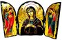 Икона под старину Пресвятая Богородица Семистрельная Складень тройной 17x23 см