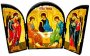 Икона под старину Святая Троица преподобного Андрея Рублева Складень тройной 17x23 см