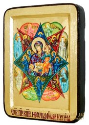Икона Пресвятая Богородица Неопалимая Купина Греческий стиль в позолоте 13x17 см - фото
