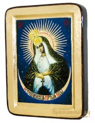 Икона Пресвятая Богородица Остробрамская Греческий стиль в позолоте 13x17 см - фото