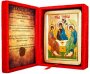 Икона Святая Троица преподобного Андрея Рублева Греческий стиль в позолоте 13x17 см