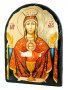 Икона под старину Пресвятая Богородица Неупиваемая Чаша с позолотой 17x21 см арка