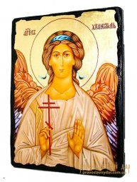Икона под старину Святой Ангел Хранитель с позолотой 13x17 см - фото