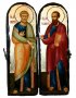 Икона под старину Святые Апостолы Петр и Павел Складень двойной 17x23 см