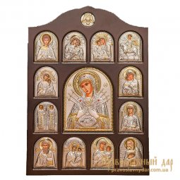 Домашний иконостас Пресвятая Богородица Семистрельная 28x42 см - фото