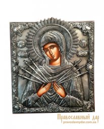 Икона Пресвятая Богородица Семистрельная 22x26 см Греция - фото