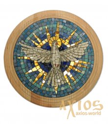 Икона из мозаики Святой Дух, круглая, 27 см - фото