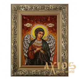 Янтарная икона Святой Ангел Хранитель поясной 20x30 см - фото
