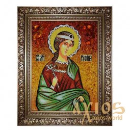 Янтарная икона Святая мученица Руфина Кесарийская 20x30 см - фото