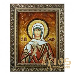Янтарная икона Святая мученица Кириена 20x30 см - фото