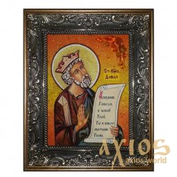 Янтарная икона Святой пророк Давид 20x30 см - фото