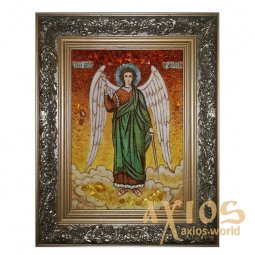 Янтарная икона Святой Ангел-Хранитель с мечом 20x30 см - фото