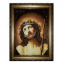 Янтарная икона Господь в терновом венце 20x30 см