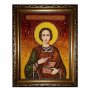 Янтарная икона Святой великомученик и целитель Пантелеймон 20x30 см