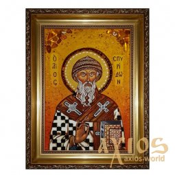 Янтарная икона Святой Спиридон Тримифунтский 20x30 см - фото