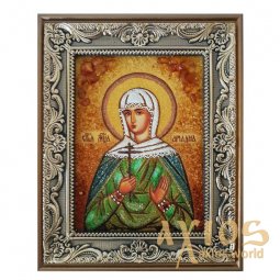 Янтарная икона Святая Ариадна 20x30 см - фото