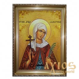 Янтарная икона Святая мученица Валентина 20x30 см - фото