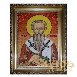 Янтарная икона Святой мученик Тимофей 20x30 см - фото