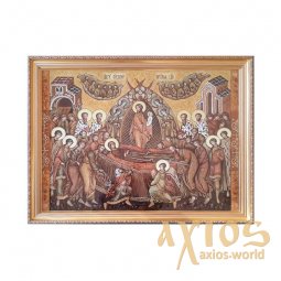 Янтарная икона Успение Пресвятой Богородицы 20x30 см - фото