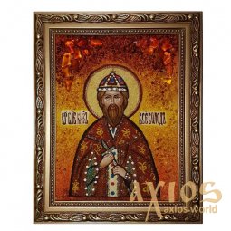 Янтарная икона Святой благоверный князь Всеволод 20x30 см - фото