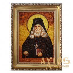 Янтарная икона Преподобный Лев Оптинский 20x30 см - фото