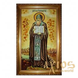 Янтарная икона Преподобный Иосиф Волоколамский 20x30 см - фото