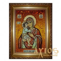 Янтарная икона Пресвятая Богородица Елецкая 20x30 см - фото