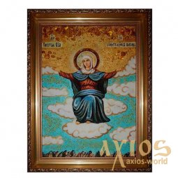 Янтарная икона Пресвятая Богородица Спорительница хлебов 20x30 см - фото