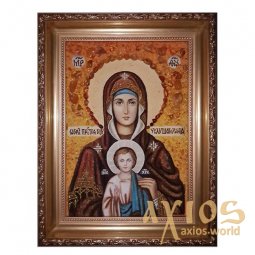 Янтарная икона Пресвятая Богородица Услышательница 20x30 см - фото