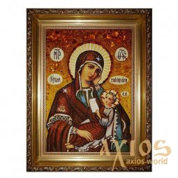 Янтарная икона Пресвятая Богородица Утоли моя печали 20x30 см - фото