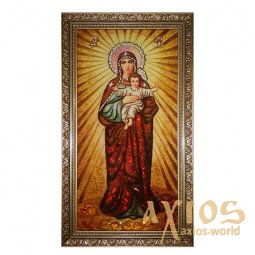 Янтарная икона Пресвятая Богородица Леушинская 20x30 см - фото