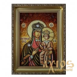 Янтарная икона Пресвятая Богородица Озерянская 20x30 см - фото