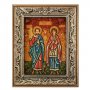Янтарная икона Святые мученики Сергий и Вакх 20x30 см