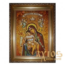 Янтарная икона Пресвятая Богородица Милостивая 20x30 см - фото
