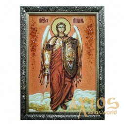 Янтарная икона Святой Архистратиг Михаил 20x30 см - фото