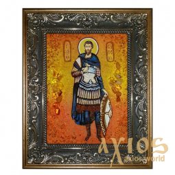 Янтарная икона Святой мученик Савел 20x30 см - фото