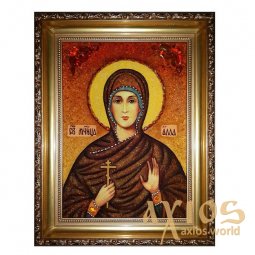 Янтарная икона Святая мученица Алла 20x30 см - фото