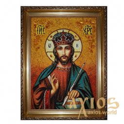 Янтарная икона Господь Иисус Христос Вседержитель 20x30 см - фото