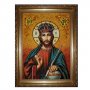 Янтарная икона Господь Иисус Христос Вседержитель 20x30 см