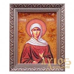 Янтарная икона Святая Праведная Елизавета 20x30 см - фото