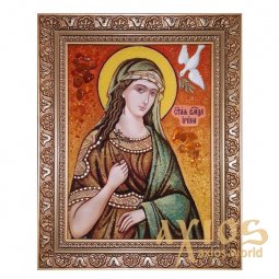Янтарная икона Святая великомученица Ирина 20x30 см - фото