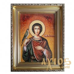 Янтарная икона Святой мученик Трифон 20x30 см - фото