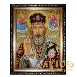 Янтарная икона Святитель Николай Чудотворец 20x30 см - фото