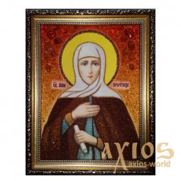 Янтарная икона Святая пророчица Анна 20x30 см - фото