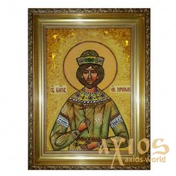 Янтарная икона Святой благоверный князь Ярополк 20x30 см - фото