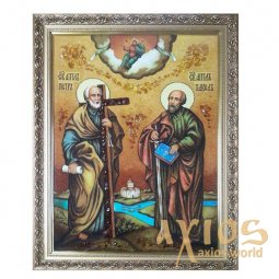 Янтарная икона Святые Апостолы Петр и Павел 20x30 см - фото