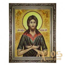 Янтарная икона Святой Алексий Человек Божий 20x30 см - фото