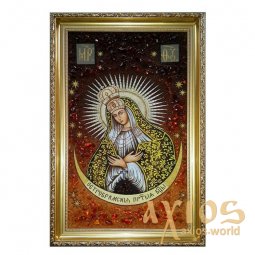 Янтарная икона Пресвятая Богородица Остробрамская 20x30 см - фото